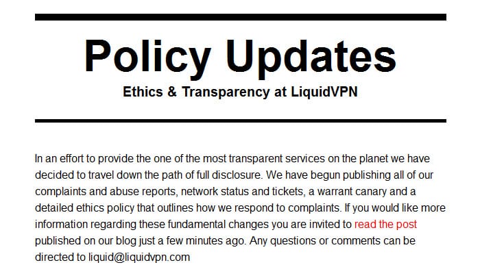LiquidVPN transparency