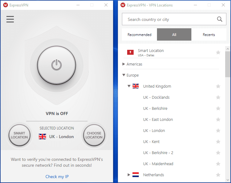 ExpressVPN UK servers