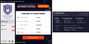 PureVPN Thailand speed test