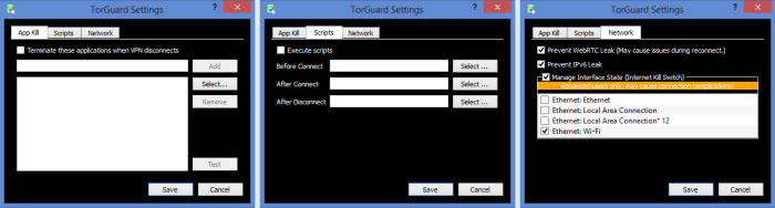 TorGuard Lite Windows Settings