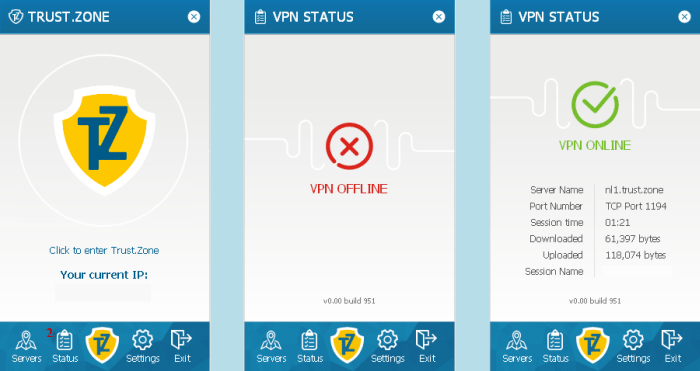 Trust.Zone VPN Client Status