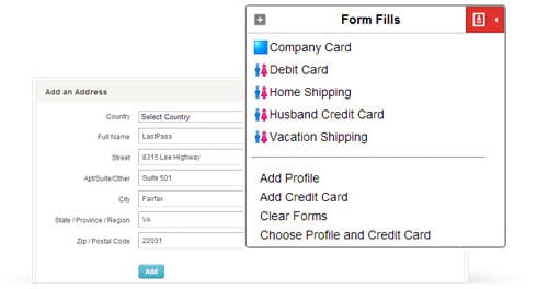 LastPass Form Fills