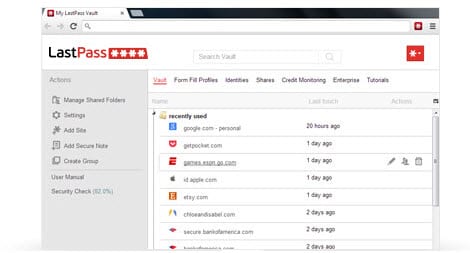 LastPass Vault