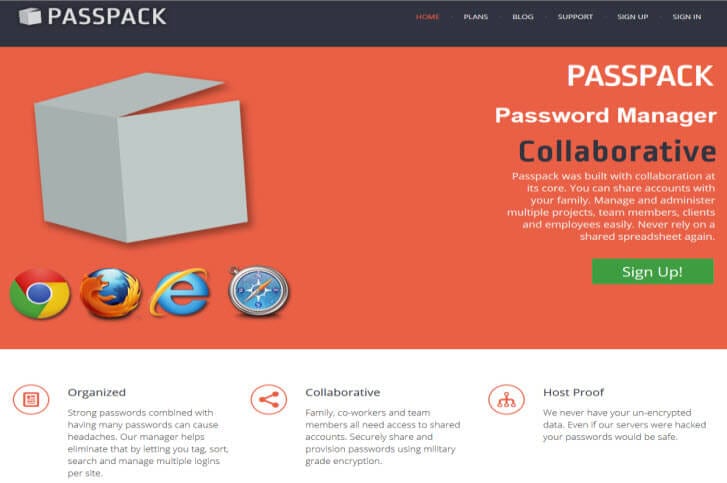 Passpack Start Page