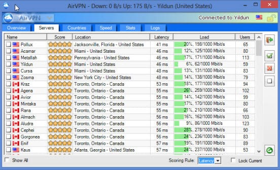 AirVPN Client Server Info
