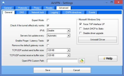 AirVPN Advanced Settings