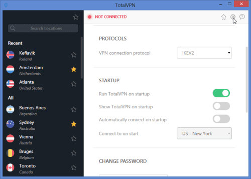 TotalVPN Client Windows Settings