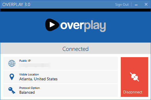 Connected to OverPlay Network