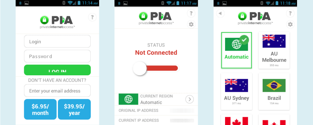 Private Internet Access Android Login