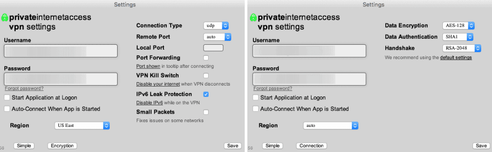 Private Internet Access Mac OS X Advanced Settings