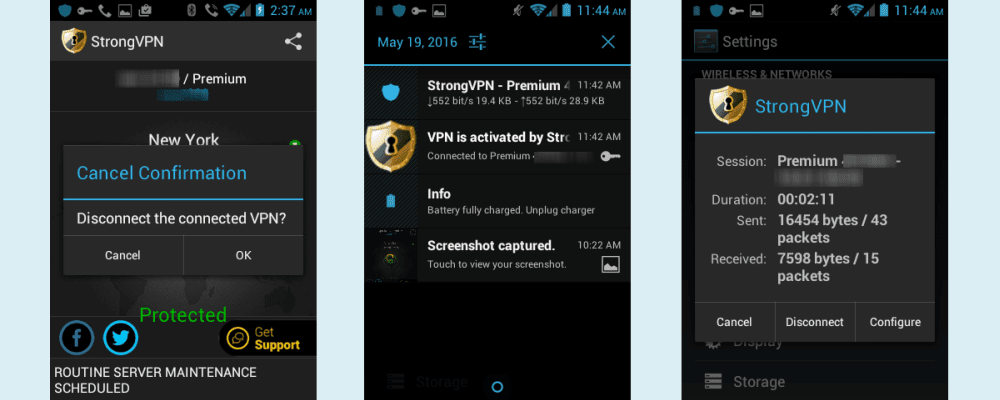 StrongVPN Android App Disconnection