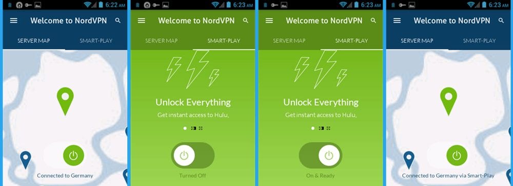 NordVPN Android App Connection to Germany via Smart-Play