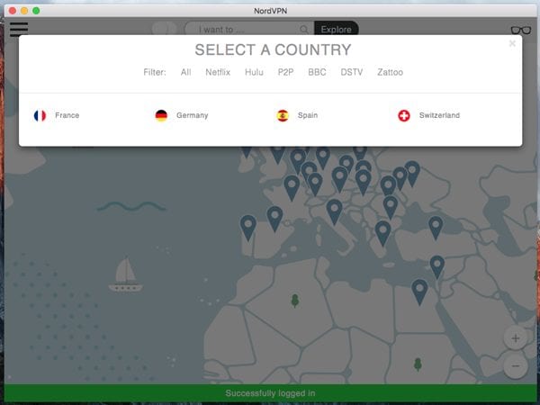 NordVPN Mac Explore Zattoo Filtered