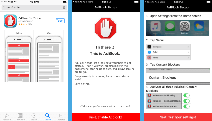 AdBlock iOS app