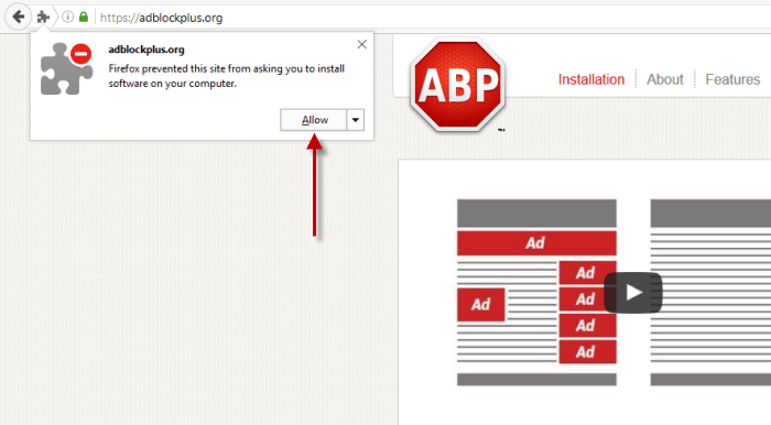 Allow Adblocker Plus for Firefox