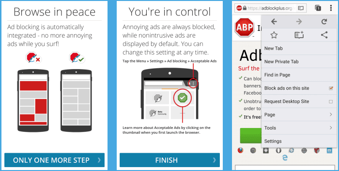Adblock Plus Android first 3