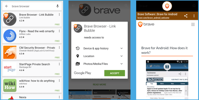 brave browser android install