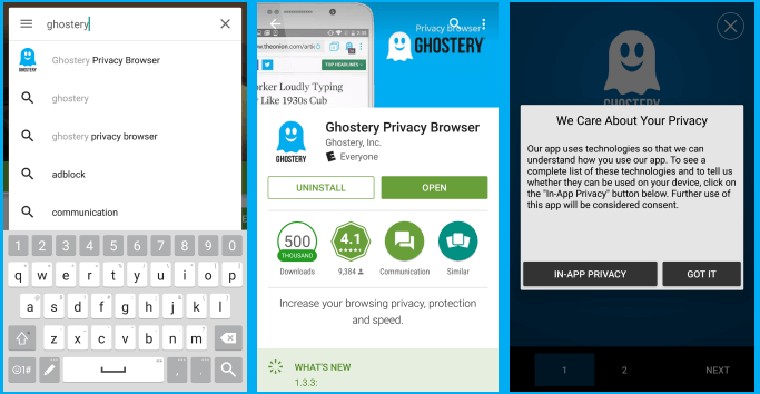 Ghostery first 3 for Android