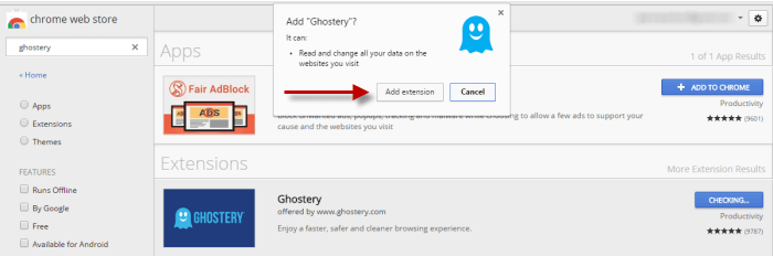 Ghostery install for Chrome