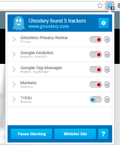 Ghostery Use on Chrome
