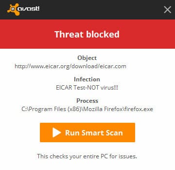 Avast Threat Blocked