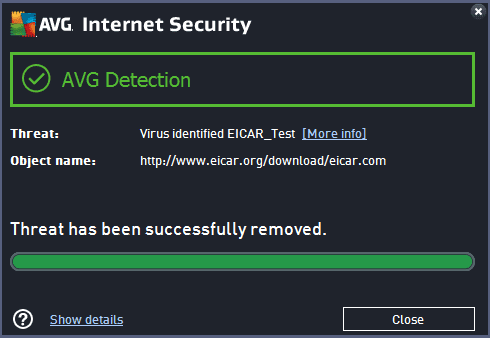 AVG found threat