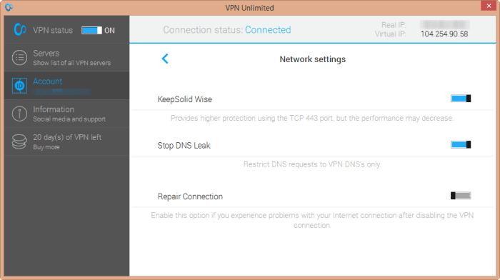 VPN Unlimited Windows Network Settings