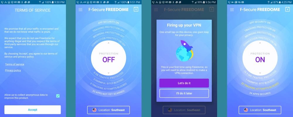 Freedome VPN First Connection