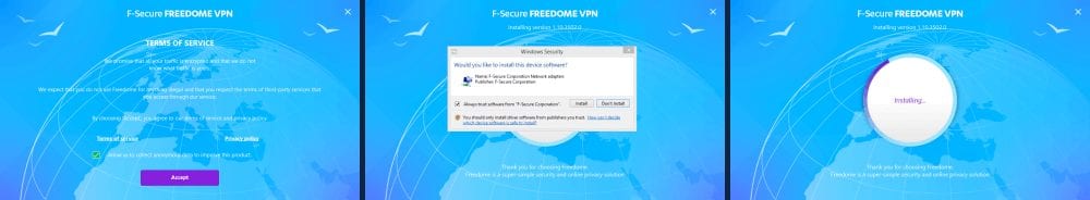 Freedome VPN Windows Client Installation