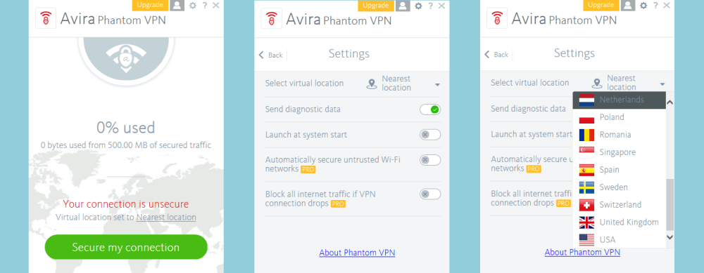 Phantom VPN Settings