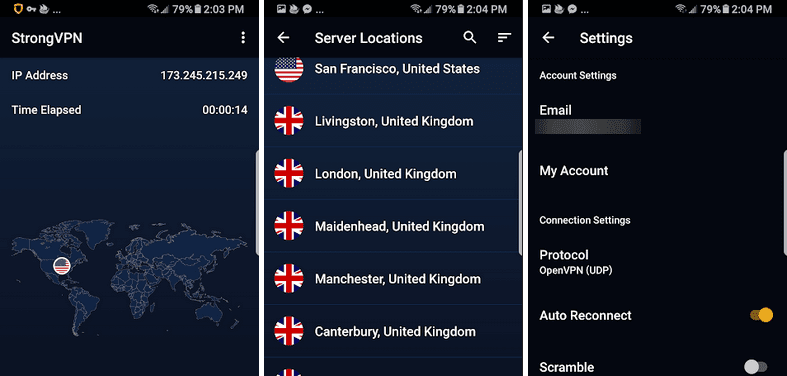 StrongVPN Android app