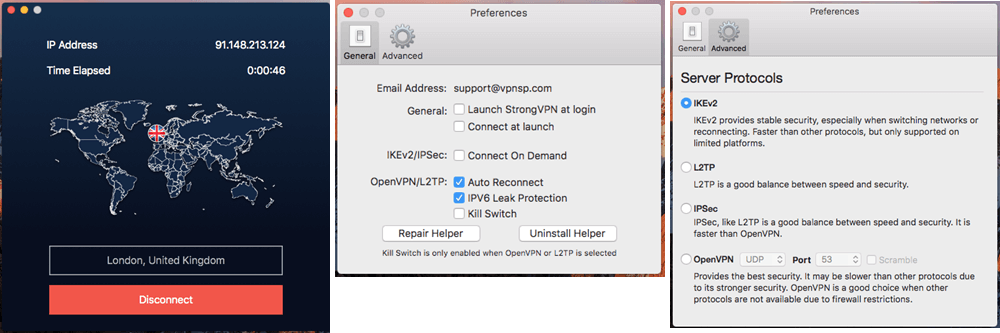 StrongVPN Mac client