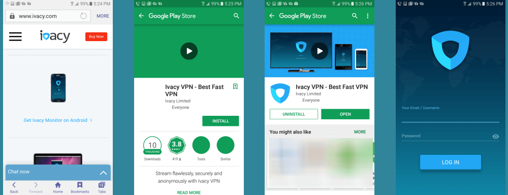 Ivacy VPN Android Install