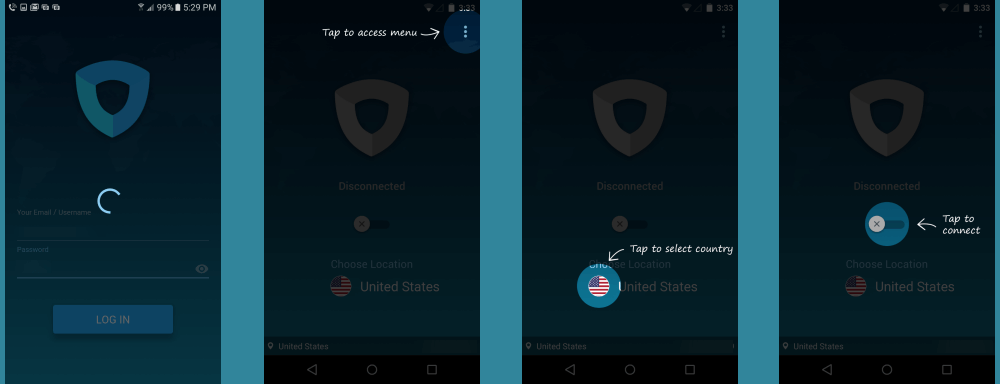 Ivacy VPN Android Login