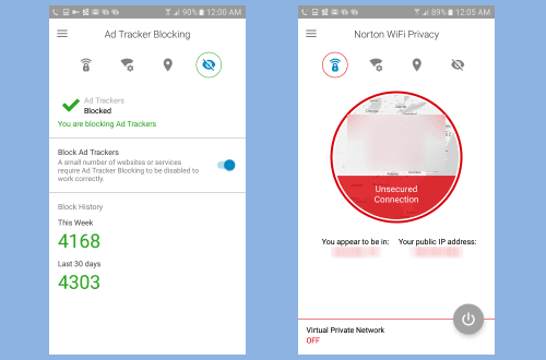 Norton WiFi Privacy Secure VPN Tracker Blocker for Android