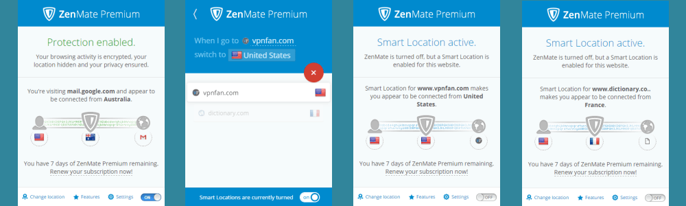 ZenMate VPN Google Chrome Smart Location