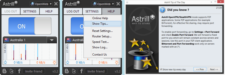 Astrill VPN Client Tips