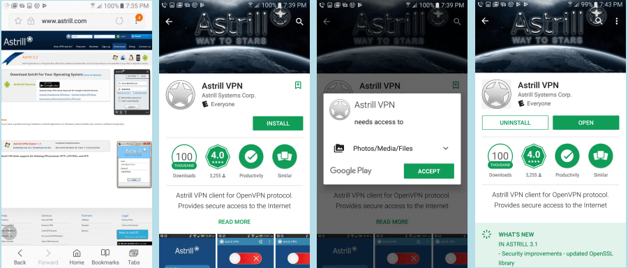 Astrill VPN Android App Installation