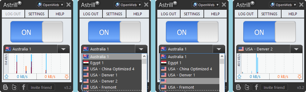 Connecting to the Astrill VPN Network with OpenWeb