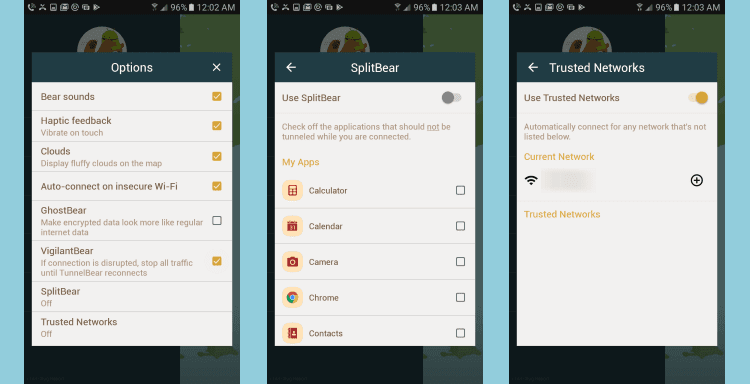 TunnelBear VPN Android App Features