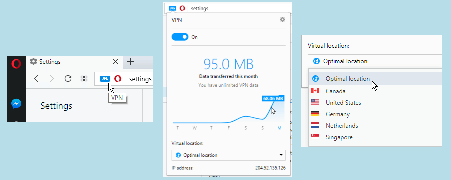 Using the Opera Browser VPN