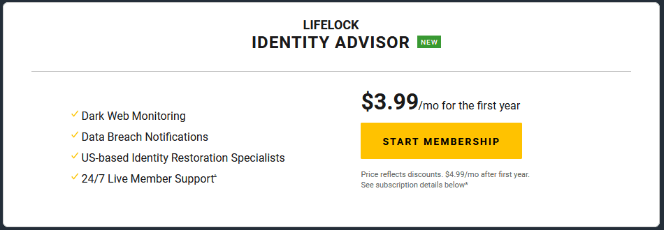 LifeLock pricing