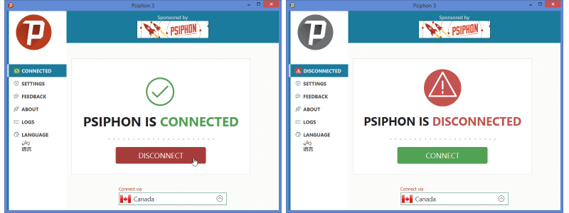 Disconnecting fron the Psiphon Service with the Windows Client