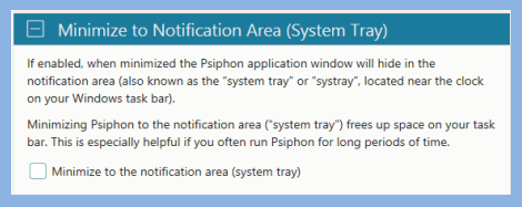 Minimizing the Psiphon Windows Client to the System Tray