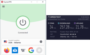 ExpressVPN Atlanta speed test
