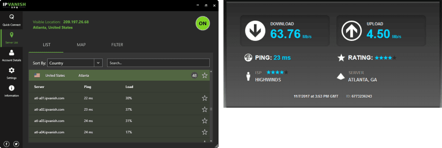 vpn extension safari IPVanish Atlanta speed test