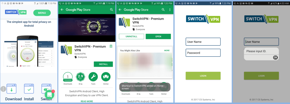 Android SwitchVPN Installation Procedure