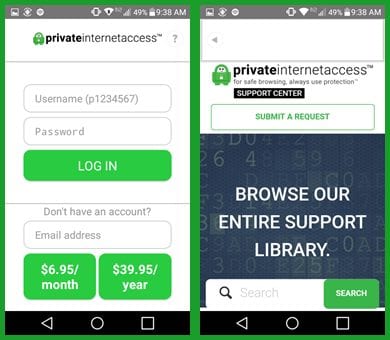 Private Internet Access Android Login