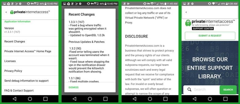 Private Internet Access Android App Information