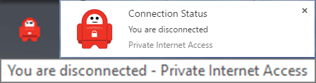 Private Internet Access Windows Client: Disconnected State